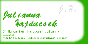 julianna hajducsek business card